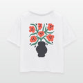Vibrant Floral Vase Artwork Womens Boxy Tee