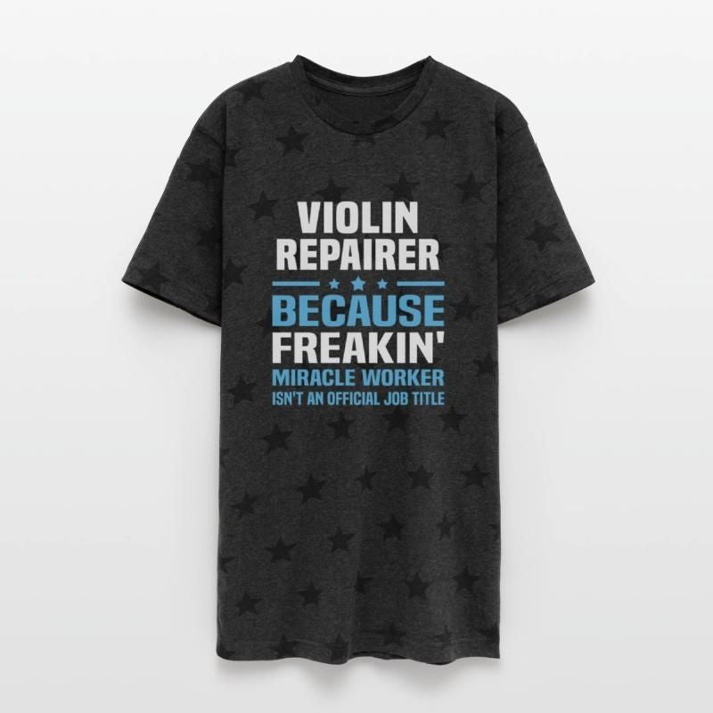 Violin Repairer Unisex Adult Star Printed T-Shirt