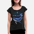 Whale Womens Rolled Sleeve T-Shirt